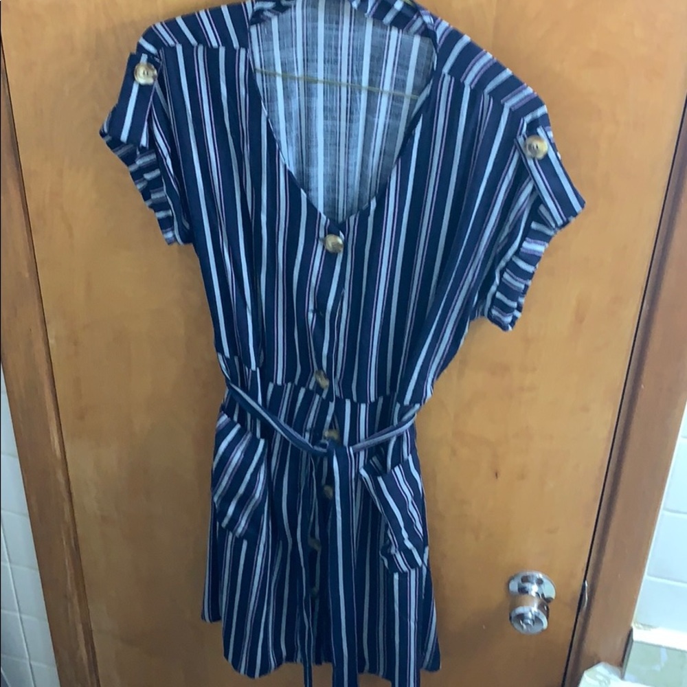 Navy Striped Dress